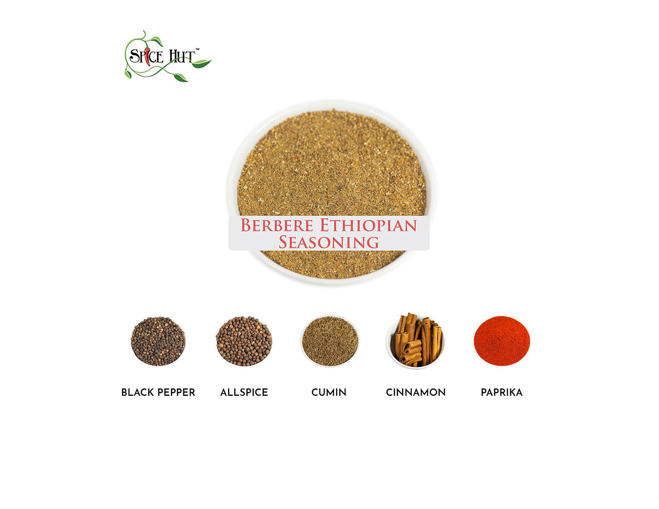 Berbere Ethiopian Seasoning, Organic Authentic African Cooking Spice Blend, The Spice Hut, 2 Ounce