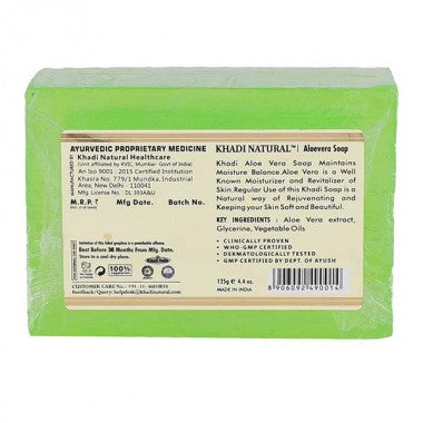 Khadi Natural Ayurvedic Aloevera Soap, Pack of 3 (125g each)