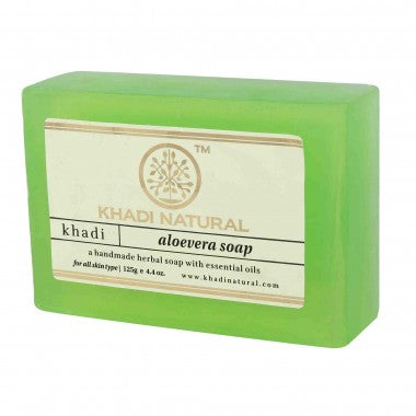 Khadi Natural Ayurvedic Aloevera Soap, Pack of 3 (125g each)