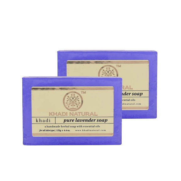 Khadi Natural Ayurvedic Pure Lavender Soap, Pack of 2 (125g each)