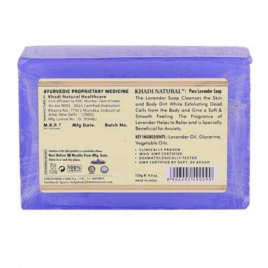 Khadi Natural Ayurvedic Pure Lavender Soap, Pack of 2 (125g each)