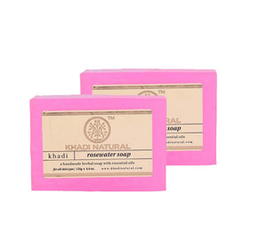 Khadi Natural Ayurvedic Rosewater Soap, Pack of 2 (125g each)