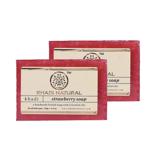 Khadi Natural Ayurvedic Strawberry Soap, Pack of 2 (125g each)