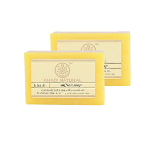 Khadi Natural Ayurvedic Saffron Soap, Pack of 2 (125g each)