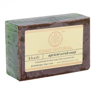 Khadi Natural Ayurvedic Apricot Scrub Soap, Pack of 2 (125g each)