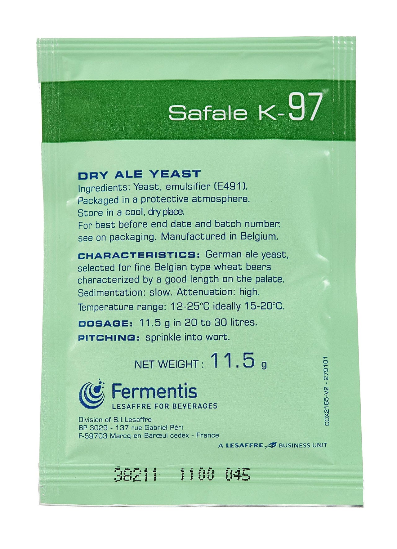 Fermentis SafAle K-97 Beer/Ale Yeast - Pack of 1 - With North Mountain Supply Freshness Guarantee