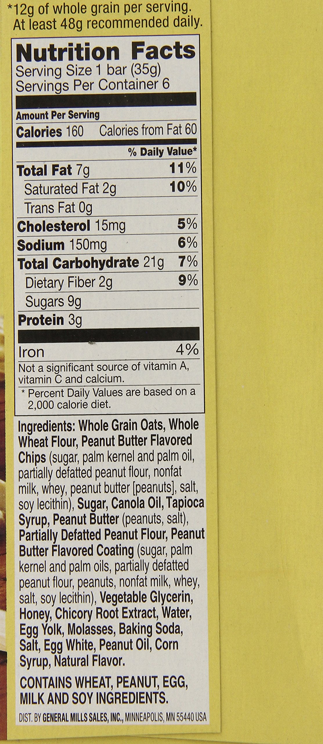 Nature Valley Soft-Baked Oatmeal Squares, Peanut Butter, 1.24 oz, 6 ct