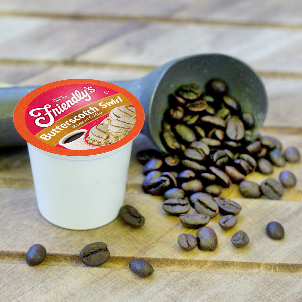 Friendly's  Flavored Ice Cream Coffee Pods, Compatible with Keurig K Cup Brewers (Butterscotch Swirl, 12 Count)