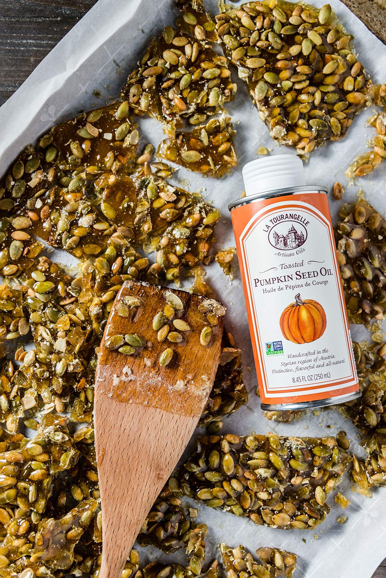 La Tourangelle, Toasted Pumpkin Seed Oil, Great for Cooking, Salad Dressings, Pastas, and Spreads - Health and Beauty Oil, 8.45 fl oz