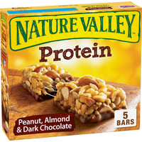 Nature Valley Chewy Protein Bars, Peanut Almond Dark Chocolate, 7.1 oz, 5 Count Box
