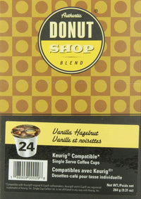 Authentic Donut Shop Blend Vanilla Hazelnut Single Cup Coffee for Keurig K-Cup Brewers, 24 Count
