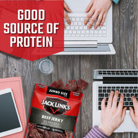 Jack Link's  Beef Jerky, Peppered, Sharing Size Bag  Meat Snack with 9g of Protein & 80 Calories, Made with Premium Beef, No added MSG** or Nitrates/Nitrites, 5.85oz