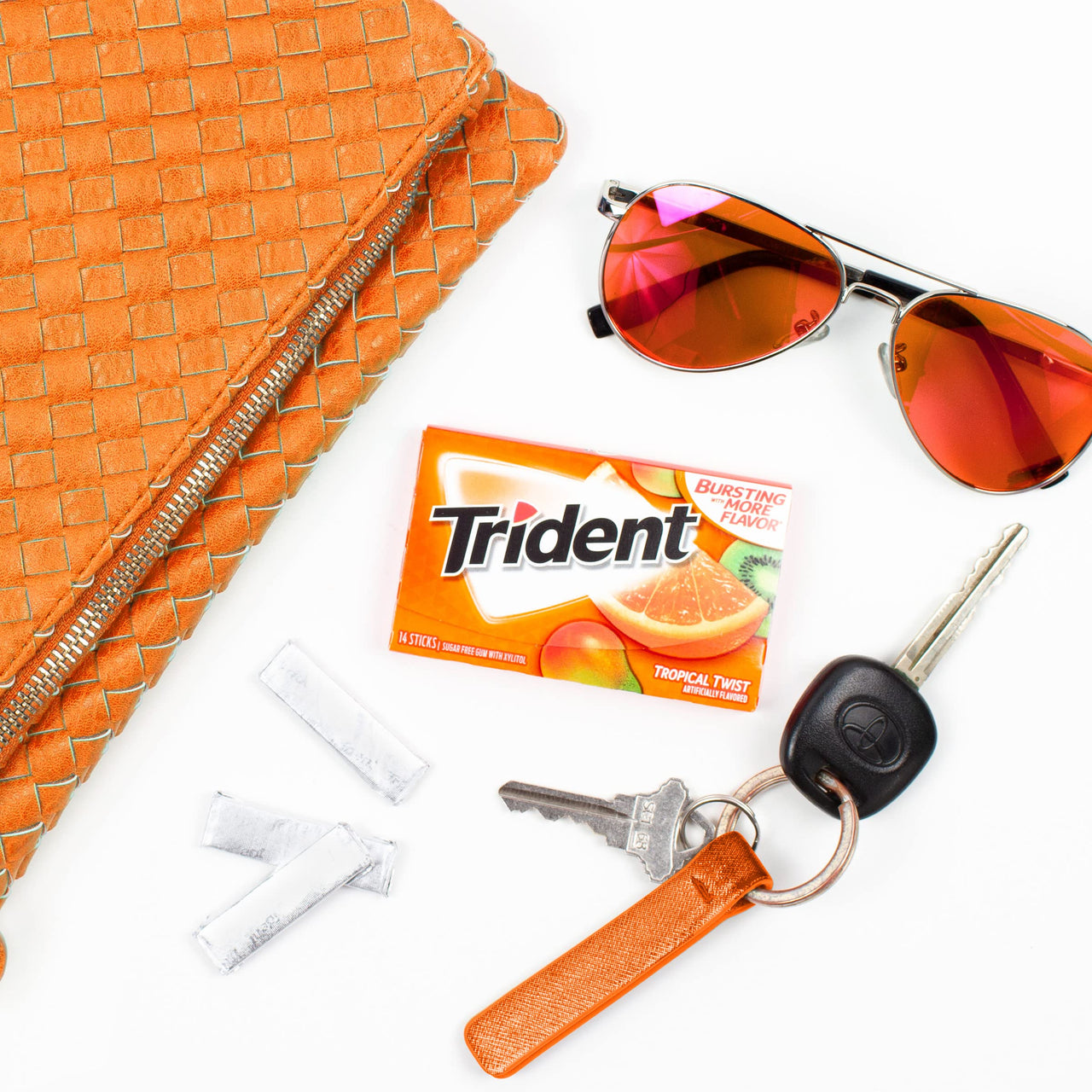 Trident Tropical Twist Sugar Free Gum, 12 Packs of 14 Pieces (168 Total Pieces)