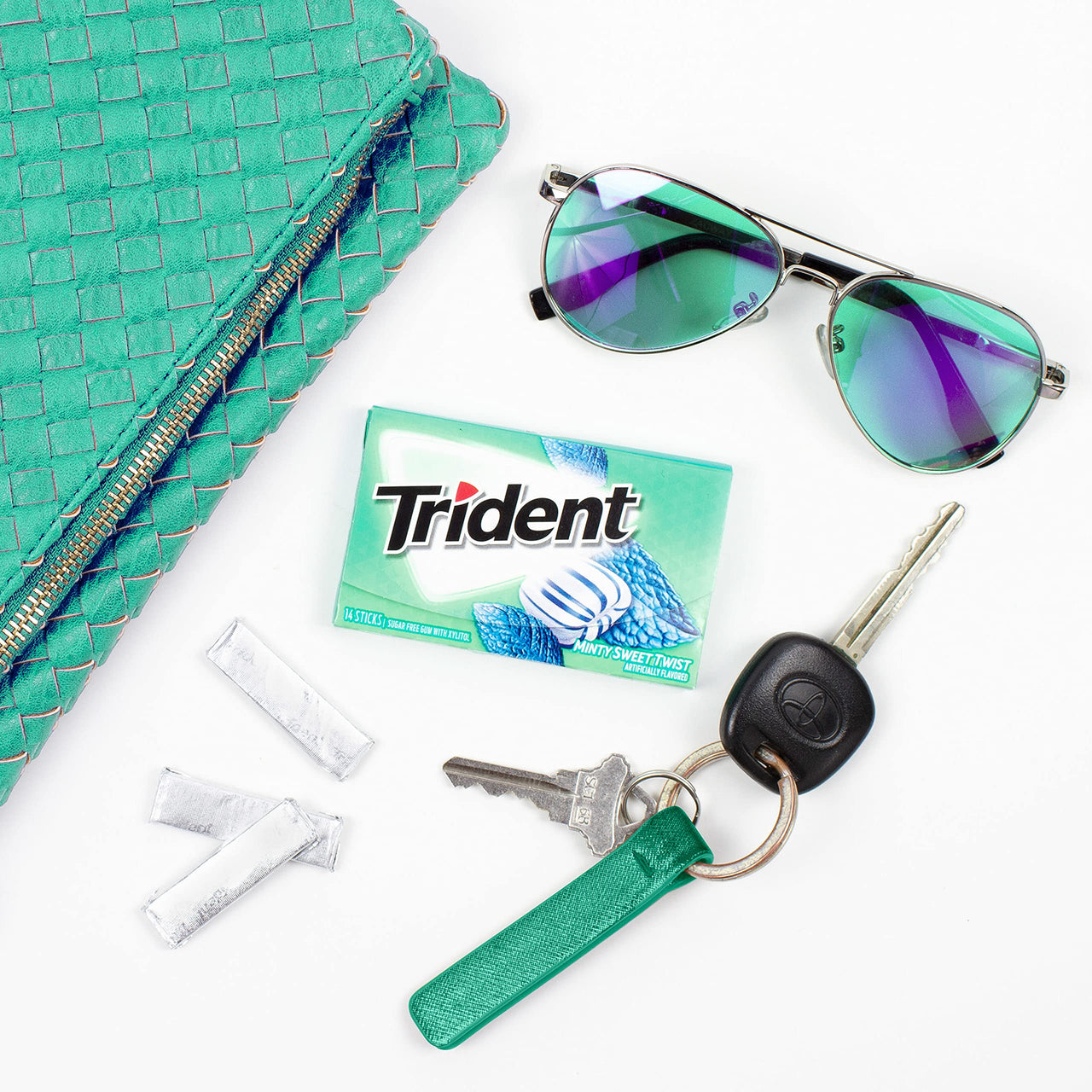 Trident Minty Sweet Twist Sugar Free Gum, 12 Packs of 14 Pieces (168 Total Pieces)