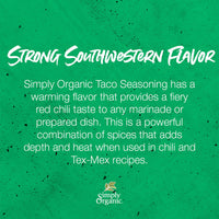 Simply Organic Spicy Taco Seasoning, Certified Organic, Gluten-Free | 1.13 oz