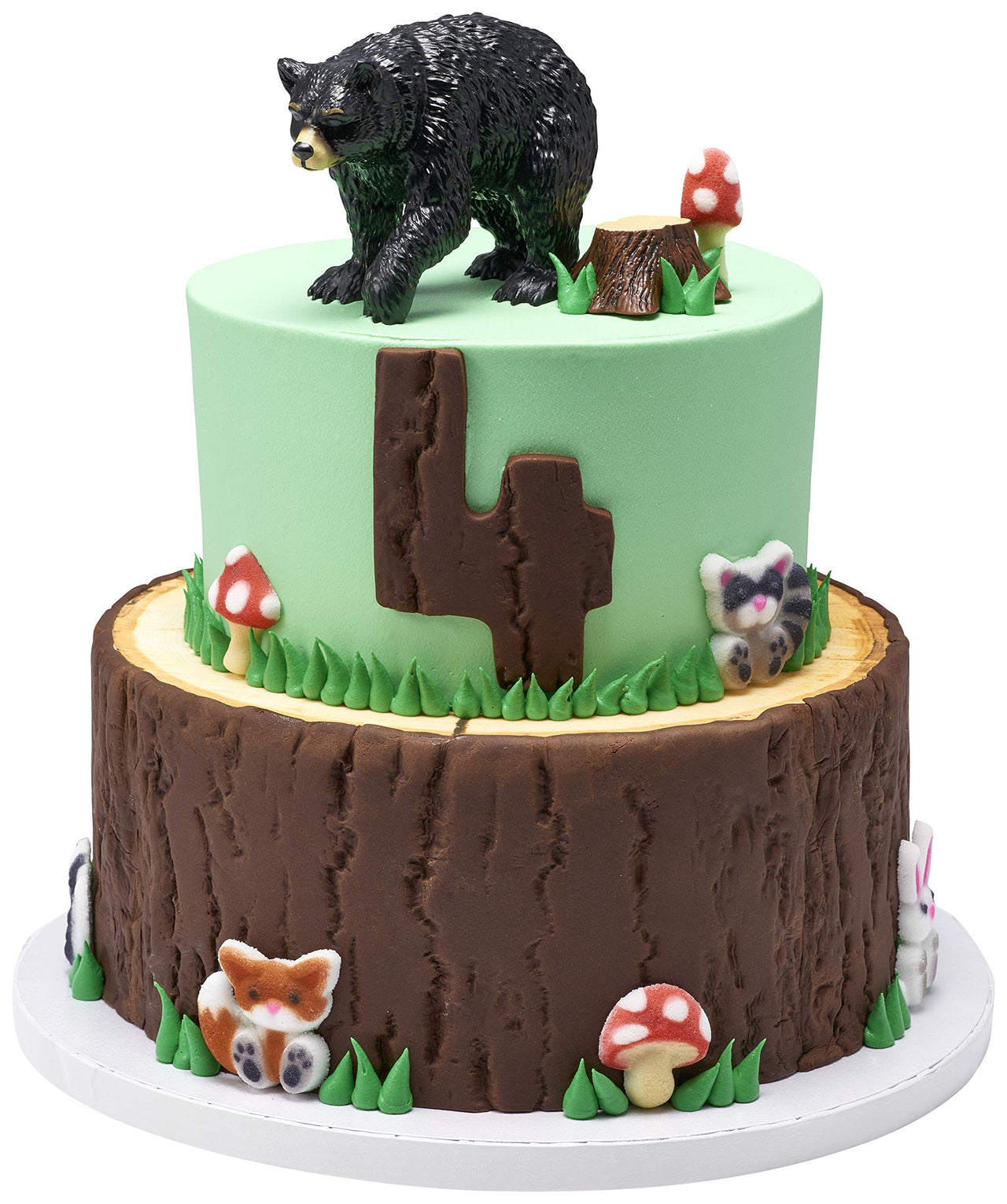 DecoSet Wild Black Bear Cake Topper, Ready to Use Cake Decoration, Food Safe Strong Plastic Animal Figurine