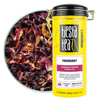 Tiesta Tea - Fireberry, Loose Leaf Cranberry Hibiscus Rooibos Tea, Non-Caffeinated, Hot & Iced Tea, 5 oz Tin - 50 Cups, Natural Flavored, Hibiscus Rooibos Tea Loose Leaf