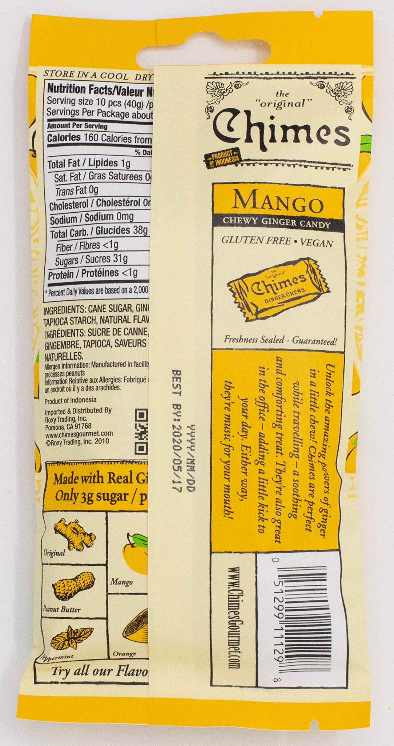 Chimes Ginger Chews Candy, Mango, 1.5 Ounce (Pack of 1)
