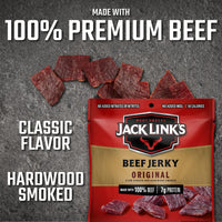 Jack Link's  Beef Jerky, Original - Flavorful Meat Snack for Lunches, Ready to Eat Snacks - 7g of Protein, Made with Premium Beef - 0.625 Oz Bags (Pack of 5)