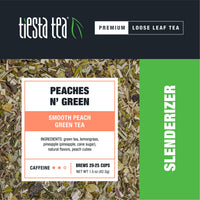 Tiesta Tea - Peaches N Green, Loose Leaf Smooth Peach Green Tea, Medium caffeine, Hot & Iced Tea, 3 oz Tin - 50 Cups, Green Tea Loose Leaf