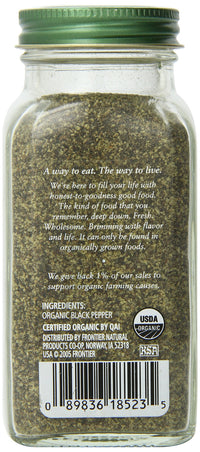 Simply Organic Pepper, Black Medium Grind Certified Organic, 2.31 oz Container