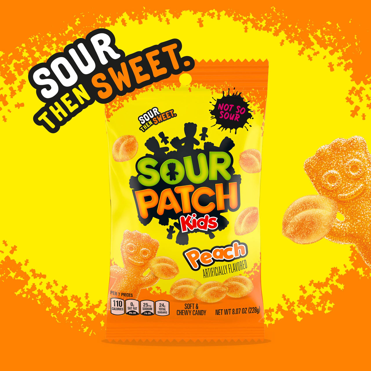 SOUR PATCH KIDS Peach Soft and Chewy Candy, 8.07 oz