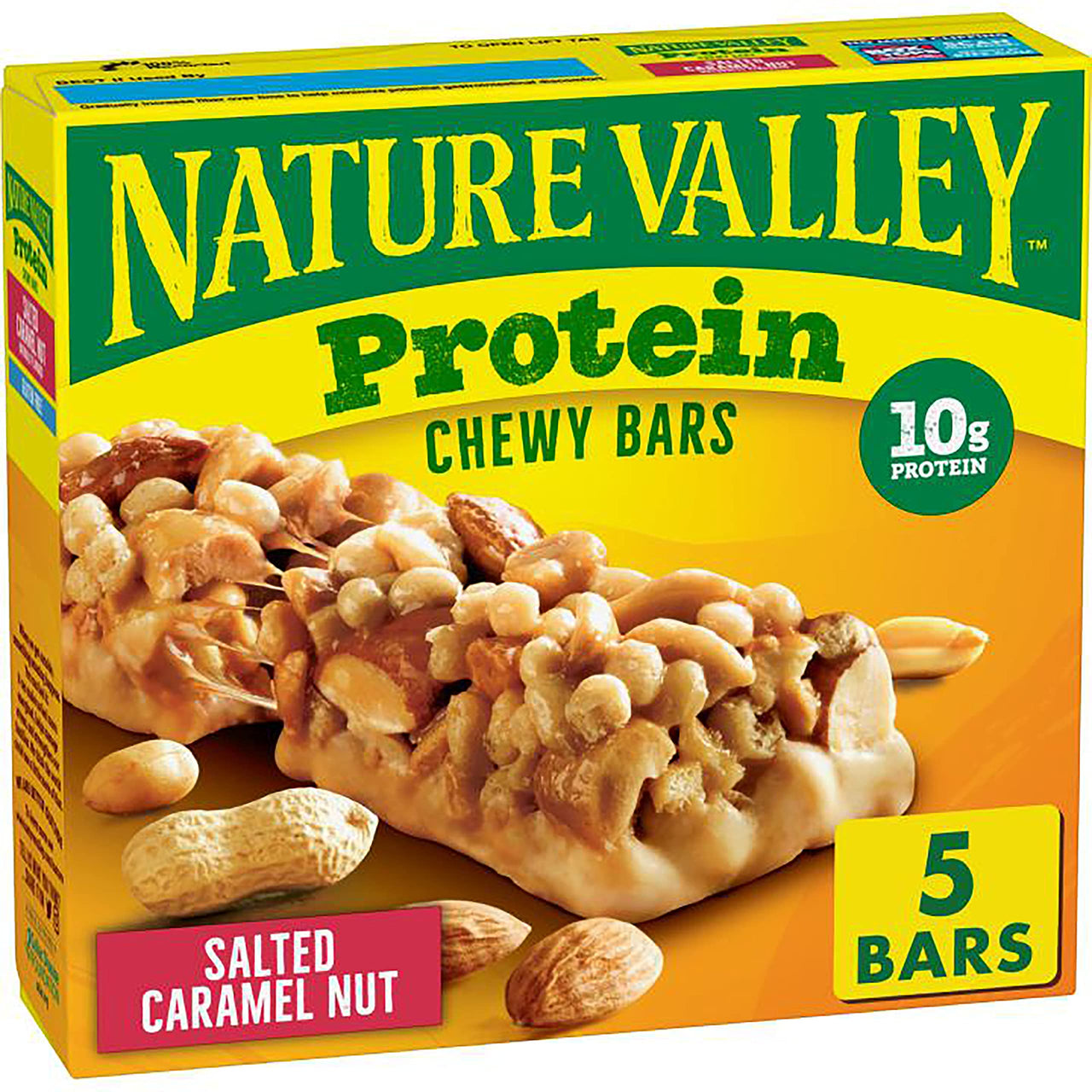 Nature Valley Chewy Protein Bars, Salted Caramel Nut, 7.1 oz, 5 Count Box