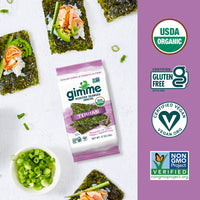 gimMe - Teriyaki - 12 Count (17oz)- Organic Roasted Seaweed Sheets - Keto, Vegan, Gluten Free - Great Source of Iodine & Omega 3s - Healthy On-The-Go Snack for Kids & Adults