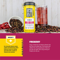 Tiesta Tea - Fireberry, Loose Leaf Cranberry Hibiscus Rooibos Tea, Non-Caffeinated, Hot & Iced Tea, 5 oz Tin - 50 Cups, Natural Flavored, Hibiscus Rooibos Tea Loose Leaf