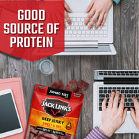 Jack Link's  Beef Jerky, Sweet & Hot, Spicy Meat Snack  9g of Protein & 80 Calories, Made with Premium Beef, No added MSG** or Nitrates/Nitrites, 5.85 oz