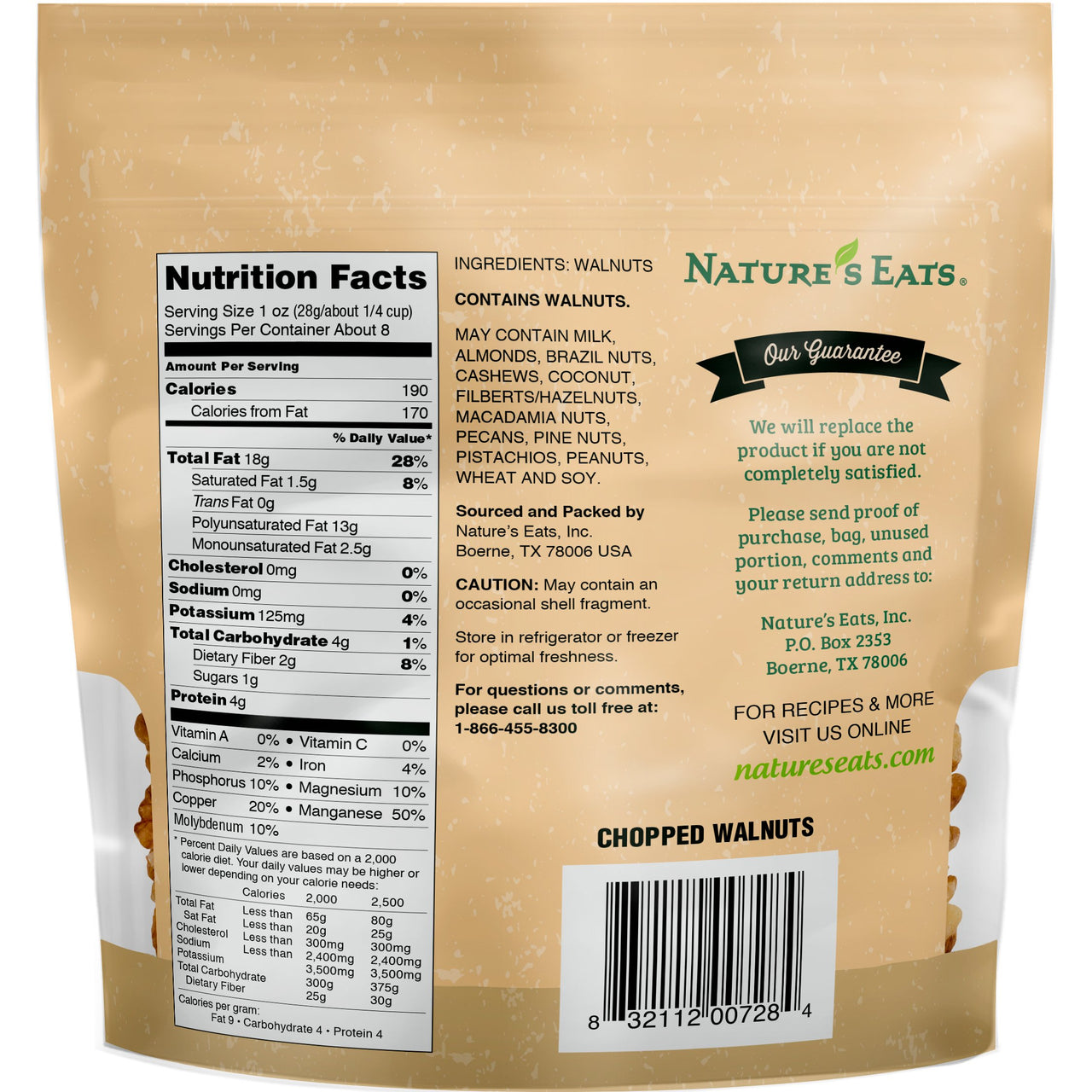 Nature's  Eats Chopped Walnuts, 8 Oz