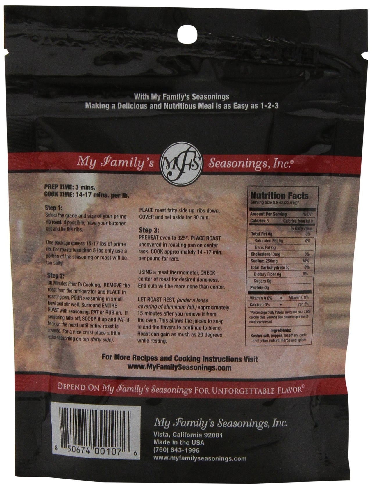 My Familys Prime Rib Seasoning, 3.6 oz