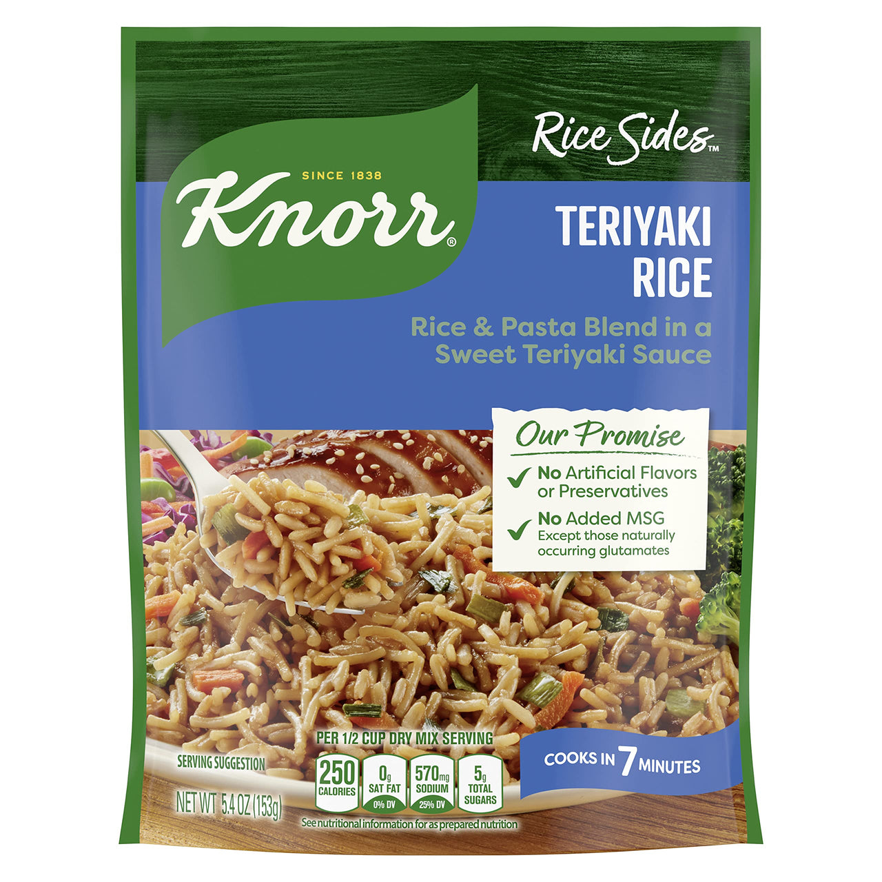 Knorr Rice Sides For a Tasty Rice Side Dish Teriyaki No Artificial Flavors, No Preservatives, No Added MSG 5.4 oz