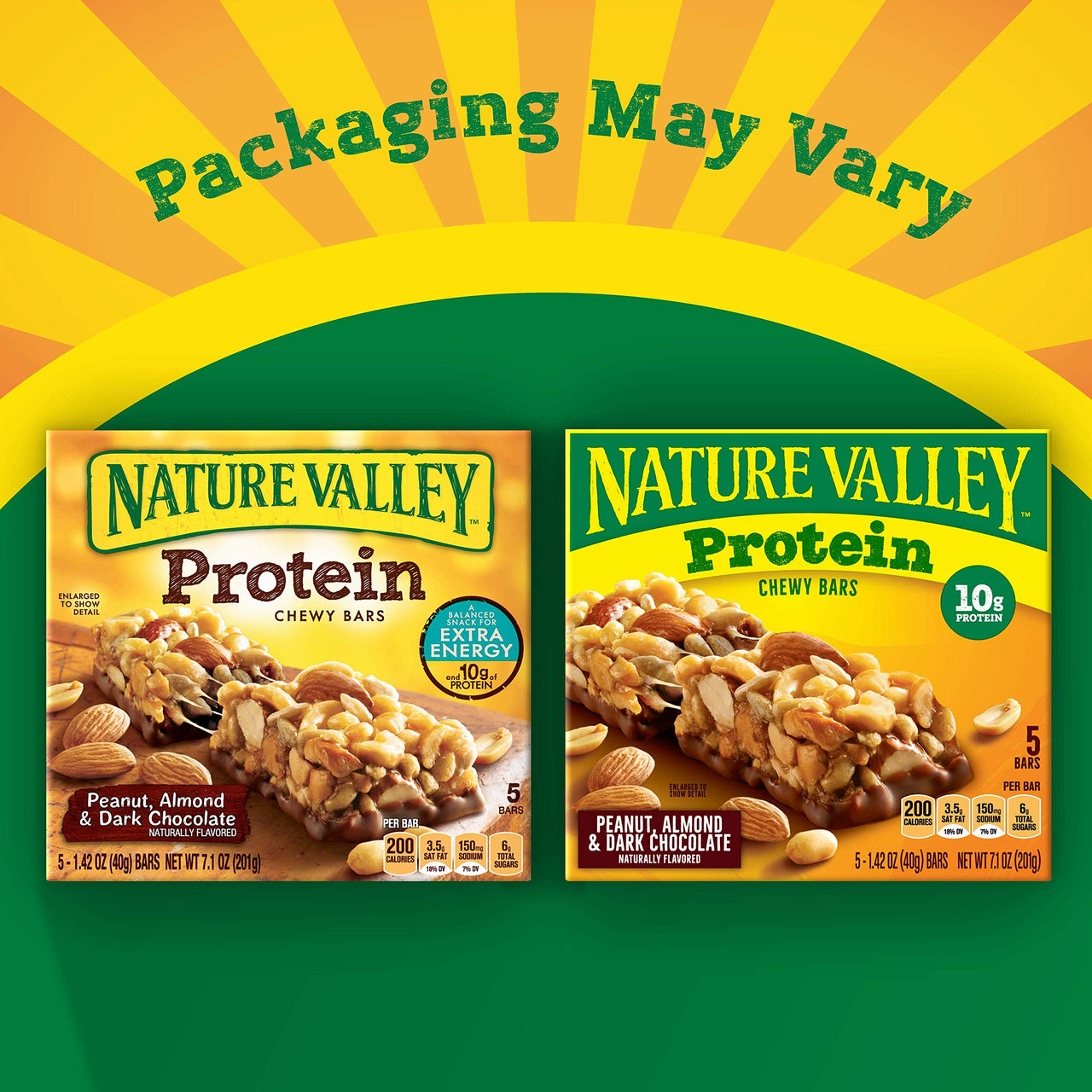 Nature Valley Chewy Protein Bars, Peanut Almond Dark Chocolate, 7.1 oz, 5 Count Box