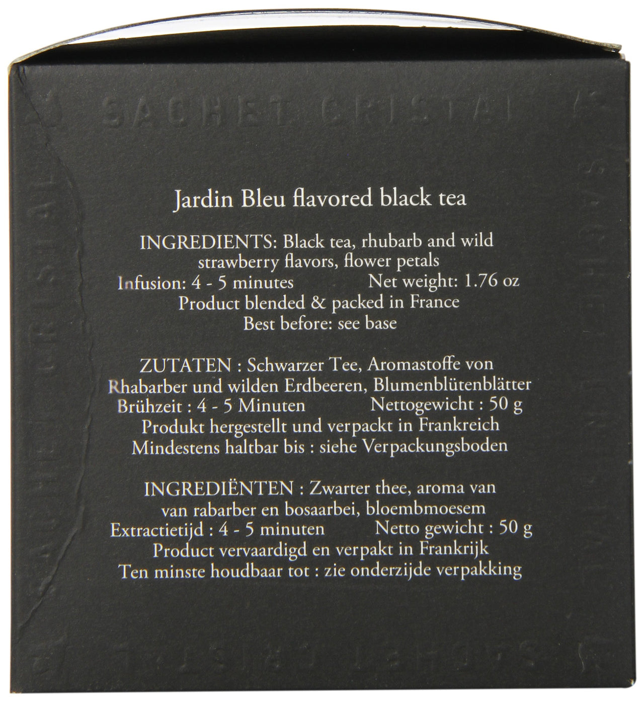 Dammann Freres Sachets, Jardin Bleu Tea Bags, Premium Gourmet French Black Tea, Blend Strawberry, Rhubarb Flavors, 25 Count (Single Pack) (SYNCHKG055739)