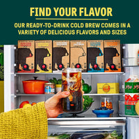 Wandering Bear Organic Straight Black Cold Brew Coffee On-the-Go, 11 fl oz, 1 pack - Extra Strong, Smooth, Organic, Unsweetened, Shelf-Stable, and Ready to Drink