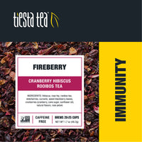 Tiesta Tea - Fireberry, Loose Leaf Cranberry Hibiscus Rooibos Tea, Non-Caffeinated, Hot & Iced Tea, 1.7 oz Pouch - 25 Cups, Natural Flavored, Hibiscus Rooibos Tea Loose Leaf