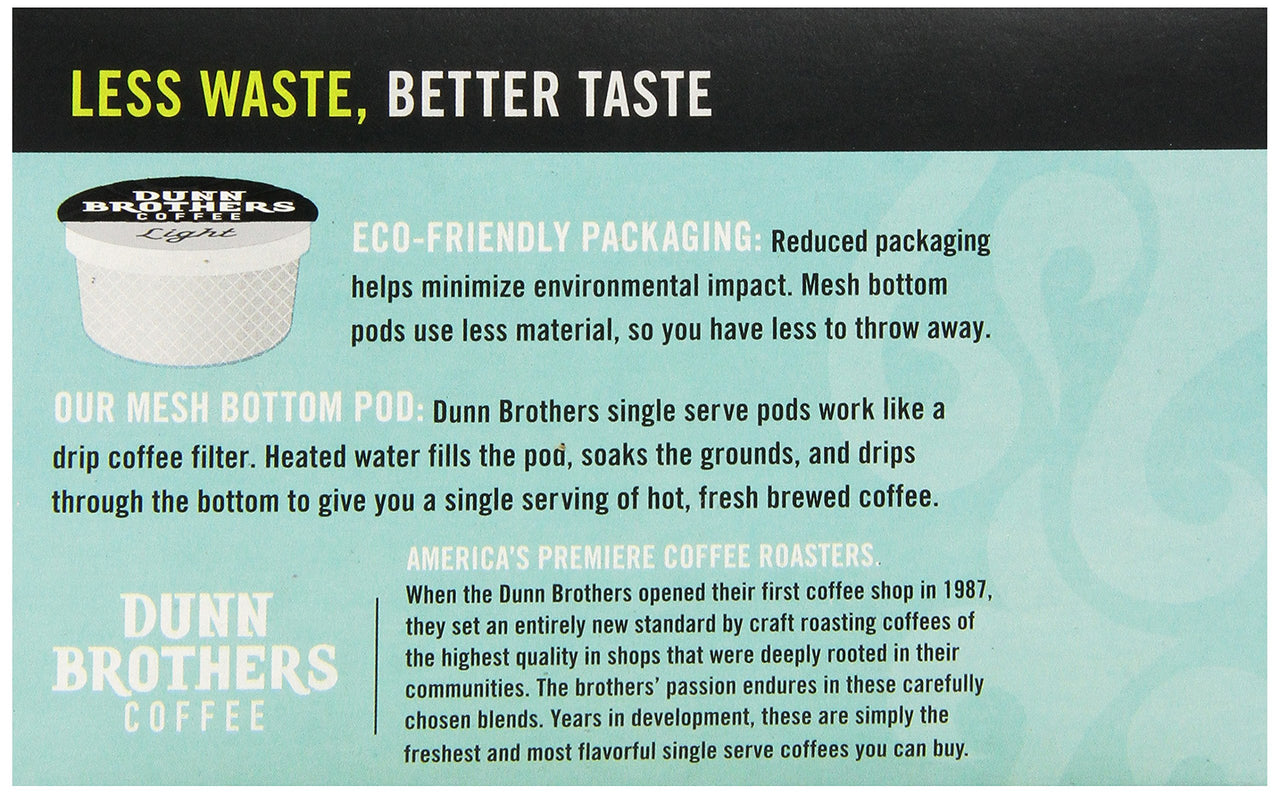 Dunn Brother's  Single Serve Coffee, Light Blend, 12 Count (Pack of 6)