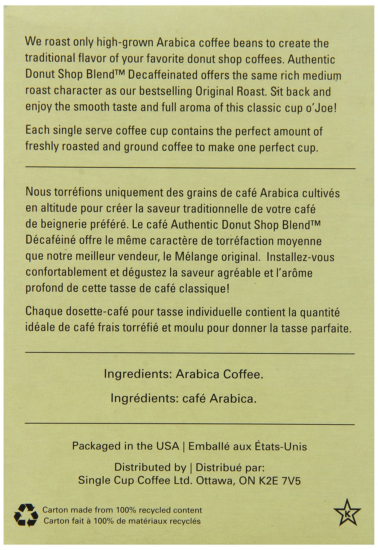 Authentic Donut Shop Blend Decaffeinated Single Cup Coffee for Keurig K-Cup Brewers, 24 Count