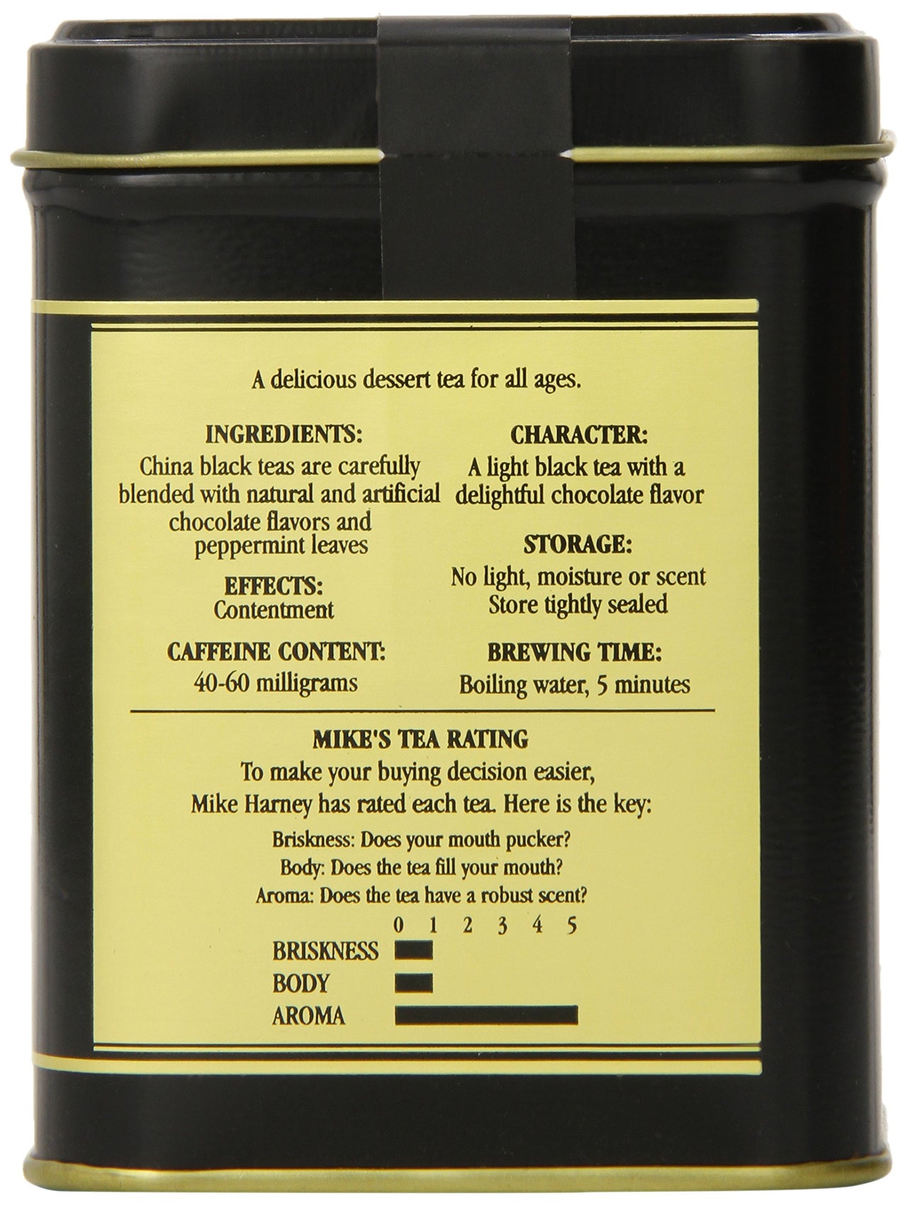 Harney & Sons Loose Leaf Black Tea, Chocolate Mint, 4 Ounce