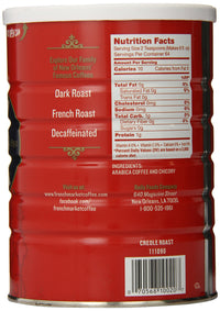 French Market Coffee, Coffee and Chicory, Medium-Dark Roast Ground Coffee, 12 Ounce Metal Can