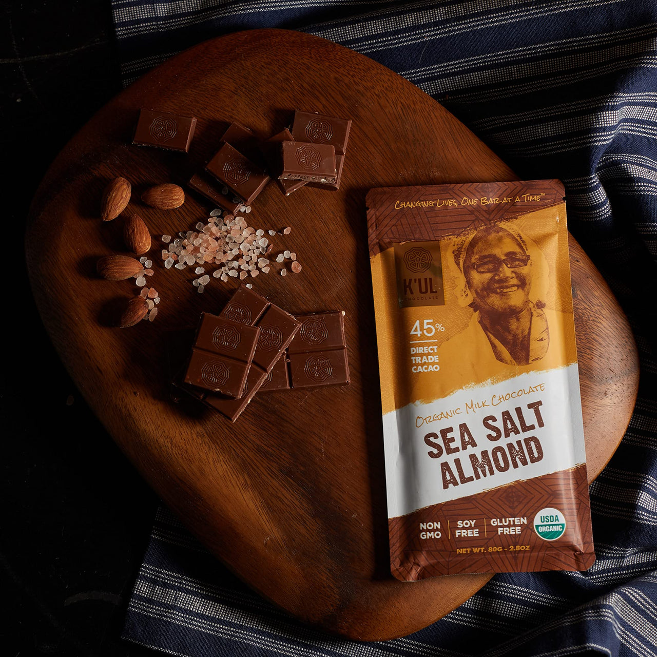 K'UL Chocolate Bars | 3 Pack Burnt Maple Crunch + Sea Salt Almond + Himalayan Sea Salt Milk & Dark Chocolate | Organic, Vegan Chocolate, Gluten Free, Soy Free, Non-GMO, Bean-to-Bar, Fair Trade Milk & Dark Chocolate