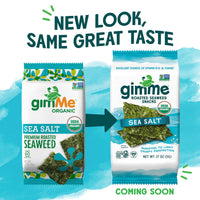 gimMe - Sea Salt - 20 Count - Organic Roasted Seaweed Sheets - Keto, Vegan, Gluten Free - Great Source of Iodine & Omega 3s - Healthy On-The-Go Snack for Kids & Adults