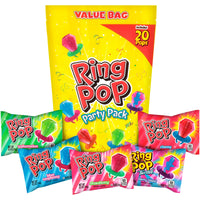 Ring Pop Individually Wrapped Bulk Lollipop Variety Party Pack  20 Count Lollipop Suckers W/ Assorted Flavors - Easter Assorted Candy - Fun Easter Candy For Easter Decorations, Baskets & Egg Hunts