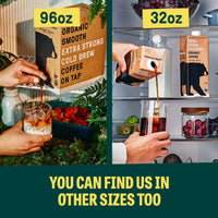 Wandering Bear Organic Straight Black Cold Brew Coffee On-the-Go, 11 fl oz, 1 pack - Extra Strong, Smooth, Organic, Unsweetened, Shelf-Stable, and Ready to Drink