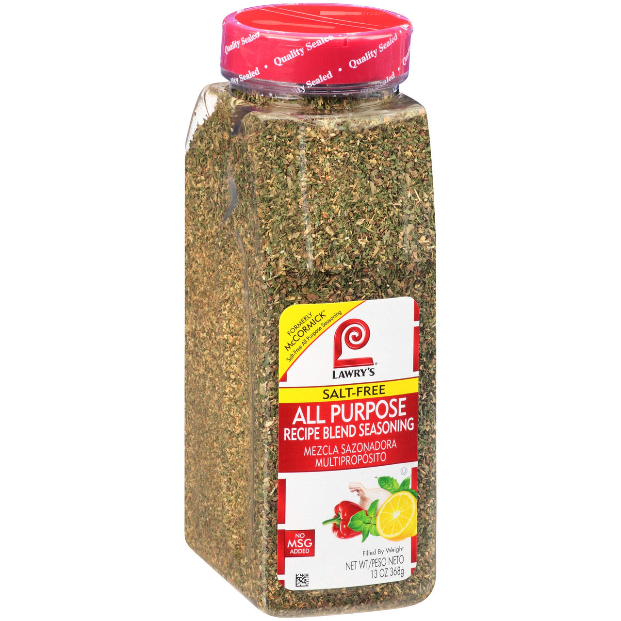 Lawry's  Salt Free All Purpose Recipe Blend Seasoning, 13 oz - One 13 Ounce Container of Salt Free All Purpose Seasoning Blend, Versatile Spices for Seasoning Protein, Vegetables and More