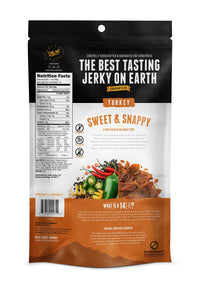 Perky Jerky Sweet and Snappy Turkey Jerky, 14oz - Low Sodium - 10g Protein per Serving - Low Fat - 100% U.S. Sourced - Tender Texture and Bold Flavor