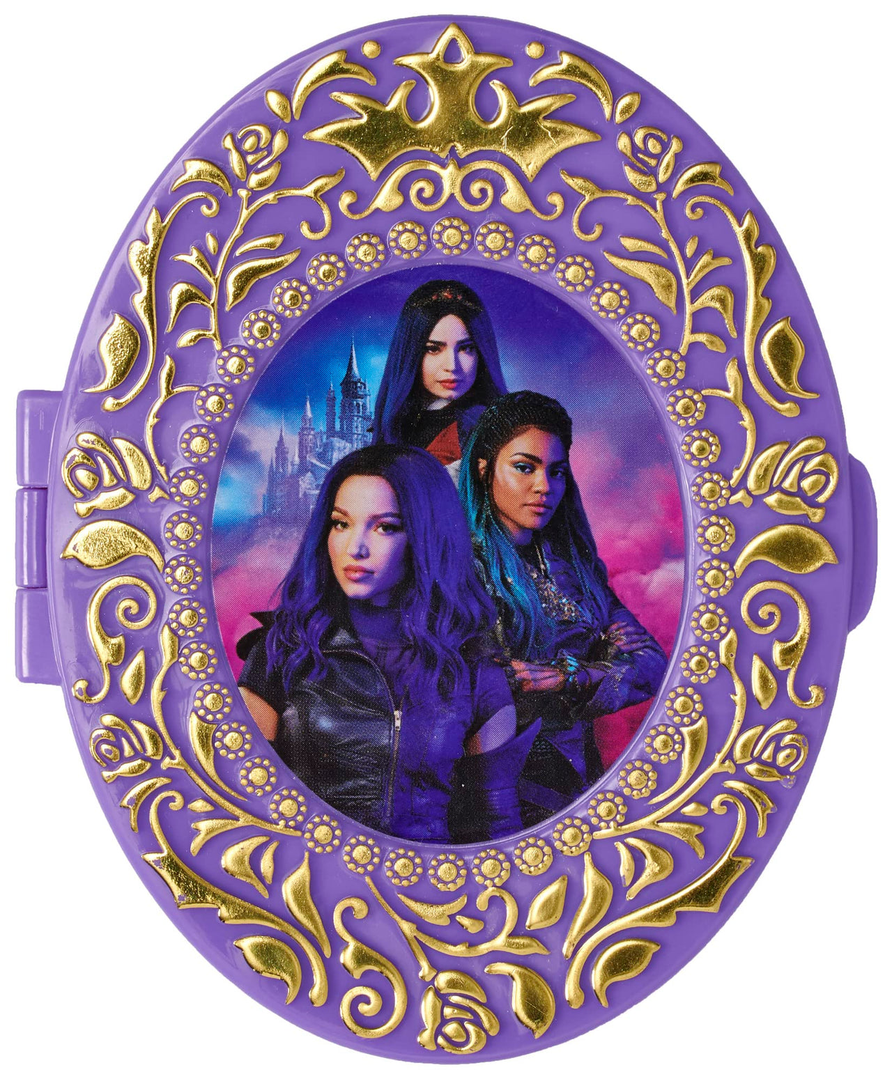 DecoSet Disney Descendants 3 Good 2 B Bad Cake Topper, 2-Pc Disney Descendants Decorations Set with Golden Tiara and Oversized Compact