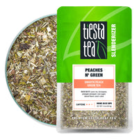 Tiesta Tea - Peaches N Green, Loose Leaf Smooth Peach Green Tea, Medium caffeine, Hot & Iced Tea, 1.5 oz Pouch - 25 Cups, Green Tea Loose Leaf