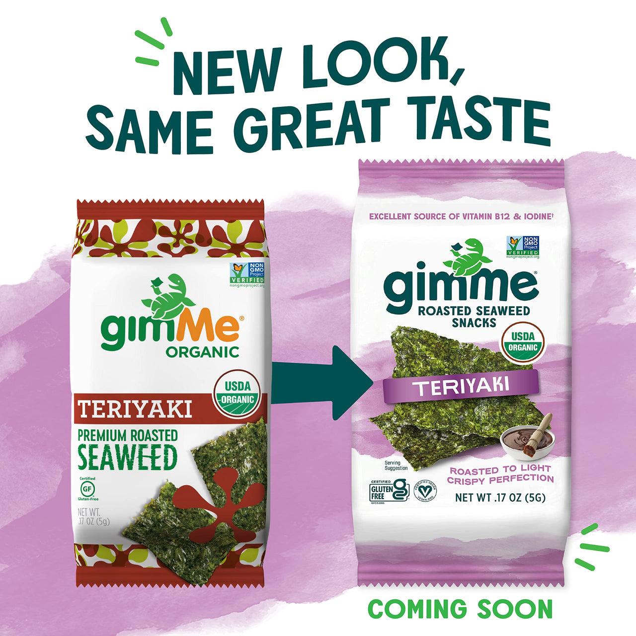 gimMe - Teriyaki - 12 Count (17oz)- Organic Roasted Seaweed Sheets - Keto, Vegan, Gluten Free - Great Source of Iodine & Omega 3s - Healthy On-The-Go Snack for Kids & Adults